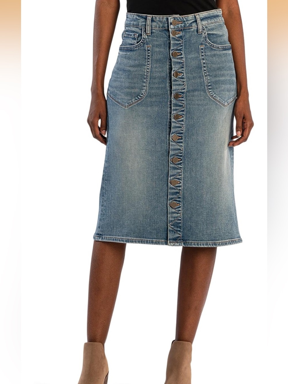 KUT from The Kloth Womens Rose Skirt Button Front Portchop Pocket